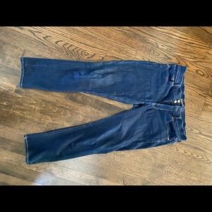 Express cropped legging jeans mid rise 10 dark wash stretch